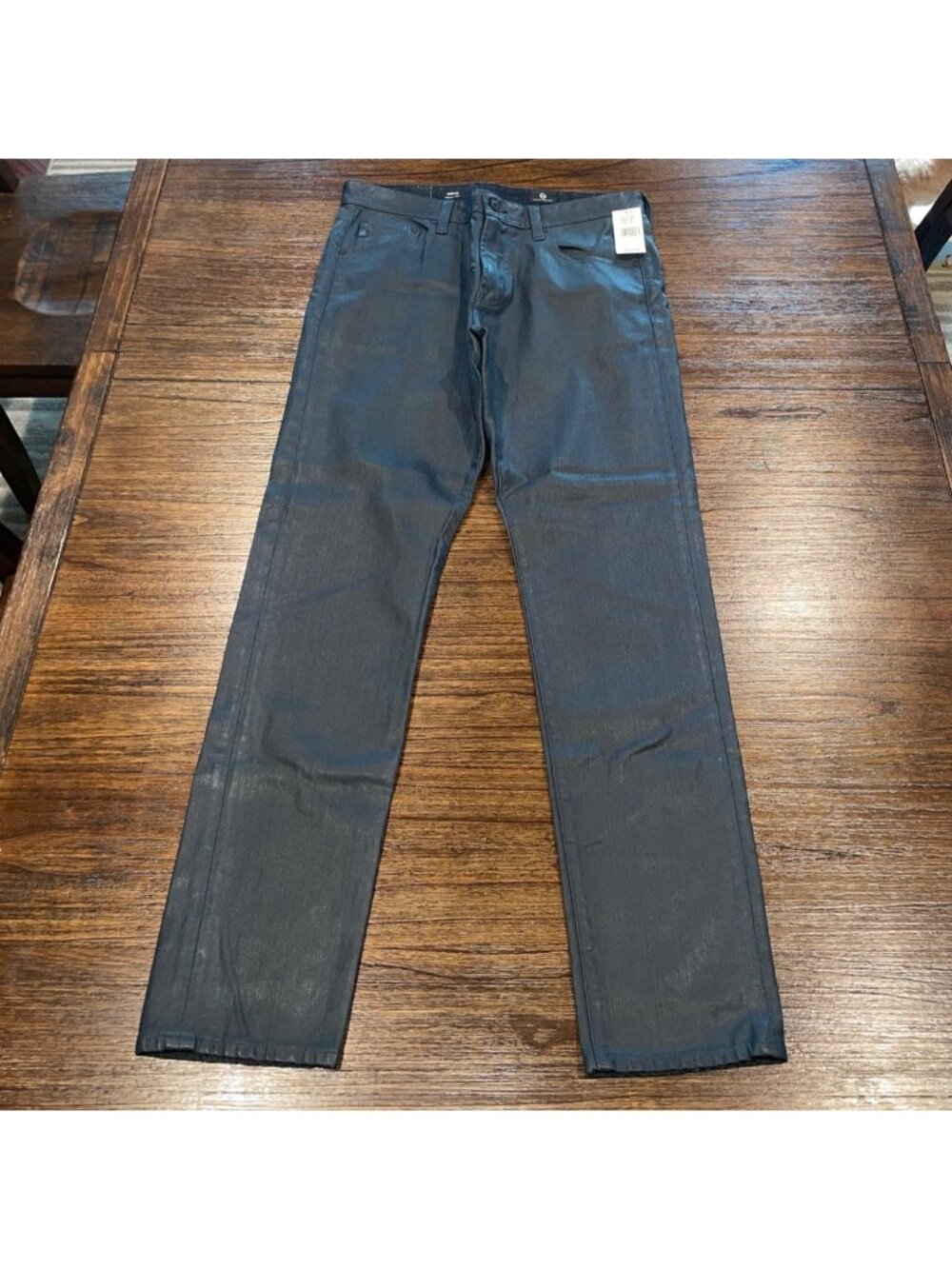 AG Wells Relaxed Taper Jean Mens 32x32 Navy Coated Denim Stretch Matte Straight